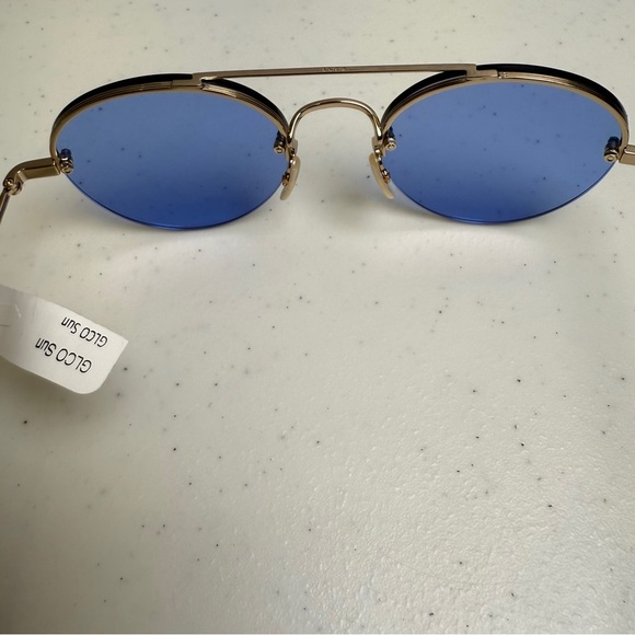 New Garrett Light Blue Lens Sunglasses Beaumont GLCO Round Shape - Picture 7 of 9